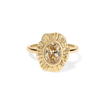 champagne oval cut diamond ring