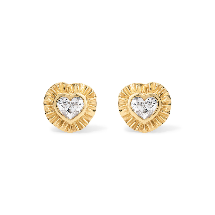 Natural Heart Cut Diamonds Earrings
