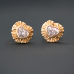 Natural Heart Cut Diamonds Earrings