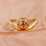 champagne old mine cut diamond ring