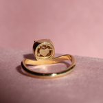 champagne old mine cut diamond ring