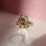 champagne oval cut diamond ring