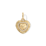 engraved diamond puffy heart ruffle pendant
