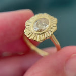 champagne oval cut diamond ring