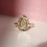 yellow pear cut diamond ring