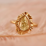 yellow pear cut diamond ring